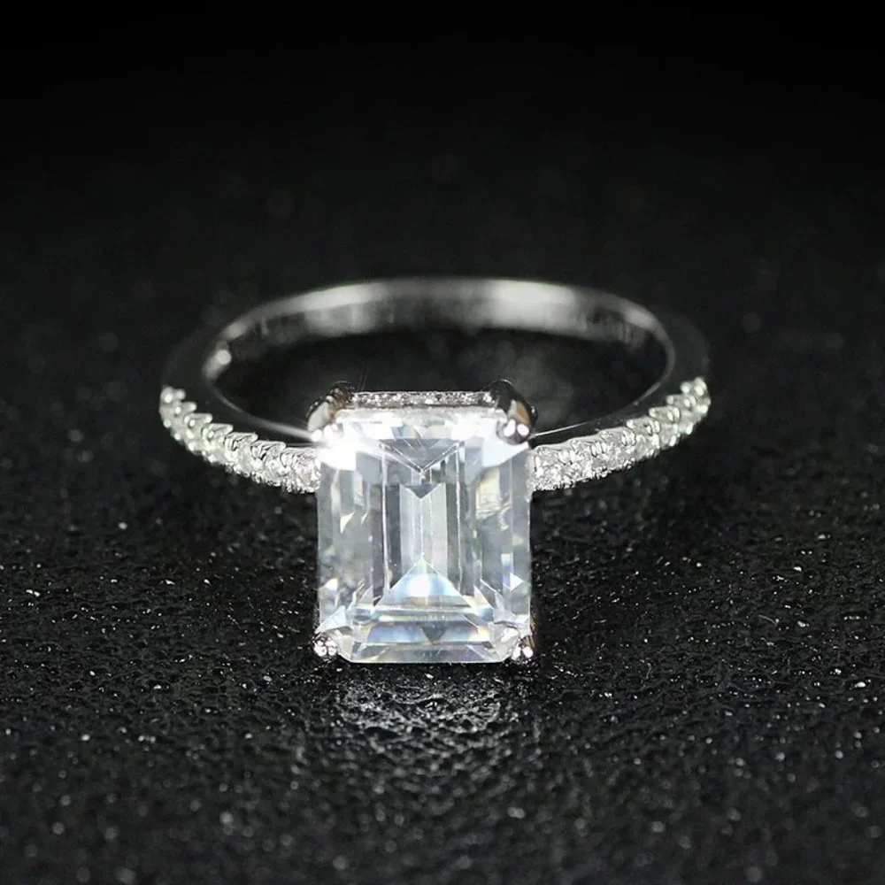 NEW 3.5 Carat Emerald Cut Pave Engagement Ring